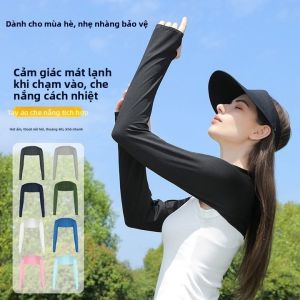 Sun Protection Shoulder-Connected Gloves for Women Summer Cycling Arm Protection Ice Silk Gloves