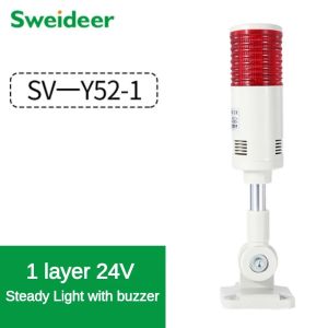 Rotatable 180 Stack Light Buzzer Red Orange Amber Green Warning Light Industrial for Machine Steady Flashing Light LED 24V 220V