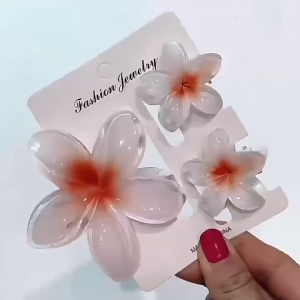 Ninabobo BN003 Set 3In1 Jepit Rambut Bunga Kamboja Jeday Bunga Aksesoris Wanita Gaya Korea