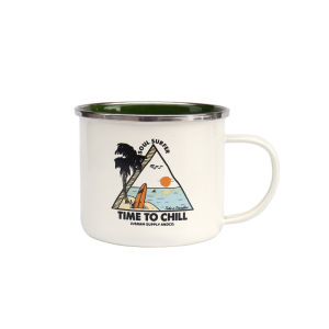 INS Style Camping American Retro Enamelled Cup Outdoor Office Coffee Mug Creative Glass Niche Gift