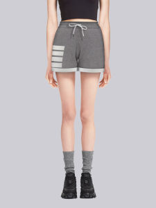 TB Ladies Knitted High Waist Shorts Summer Fitness Running Shorts Beach Loose Hot Pants Ultra Short Sport Slimming Three-quarter Length Casual Pants