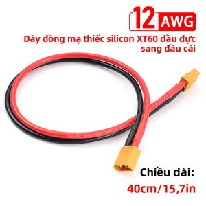 Cáp Pin Bằng Đồng Mạ Thiếc Silicone 12AWG Với Bộ Chuyển Đổi Phích Cắm XT60 Từ Cái Sang Đực Đầu Nối 40/60cm Dùng Cho Hệ Thống Dây Điện