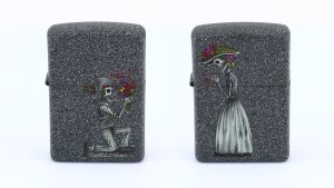 Zippo 28987 Iron Stone Couple Skull Wedding Windproof Lighter (Limited Edition Gift Set) (Made in USA)