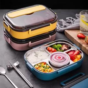Thermal Double Layer Compartment Large Capacity Portable Lunch Box