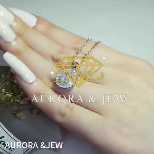 AURORAJEWCODSunflower wanita Necklacefree boxhigh qualityanti karat dan anti lunturliontin berliann041