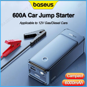 Baseus Car Jump Starter 600A Bộ khởi động xe 6000mAh Sạc điện dùng trên xe hơi cho tự động ngân hàng năng lượng khẩn cấp Booster bắt đầu thiết bị xe nhảy bắt đầu