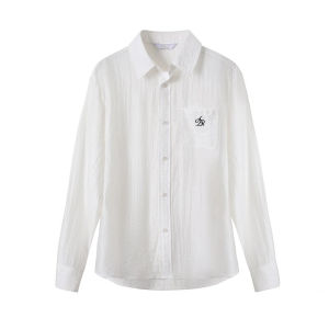 Classic Commute Style Womens Long Sleeve Thin Shirt Polo Collar Loose Fit UV Protection Sunscreen Outerwear Versatile Lazy Feel