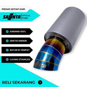 Knalpot Mobil Js Racing Bass Ujung Stainles Biru Variasi Cacing Inlet 2 inc Termurah
