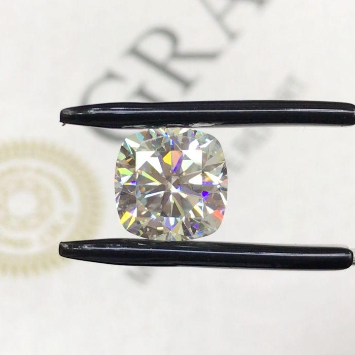 Cushion Moissanite Diamond D-Color VVS1 {5mm - 10mm} - เพชรโมอีส คุชชั่น/ เพชรโมซาไนท์ คุชชั่น {5มิล - 10มิล} | Lazada.co.th