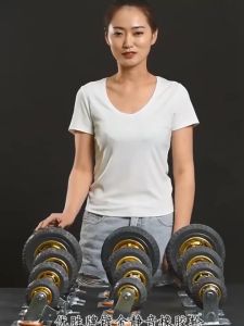 RODA TROLY CASTER BAHAN RUBBER HITAM HIDUP MATI 3 4 5 INCH SET 4 PC