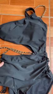 (Hàng hot 2023 - QCCC) Bikini bộ bơi đi biển liền thân phối dây xích khoét eo cực gợi cảm