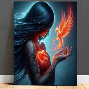 KAYOU | DIY Oil Painting By Number Woman Fire Paint By Number Oil Handpainted Acrylic Unique Gift Wall Art Home Decor