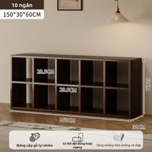YONGJUE | Giá Sách Gỗ Đa Tầng Màu Walnut Sẫm