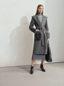 AMII | Detachable Pockets Hooded Womens Coat