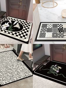 Home Bathroom Entrance Anti-Slip Mat Water Absorbent Floor Rug Luxury Minimalist Style Soft Diatom Mud Entrance Door Mat
