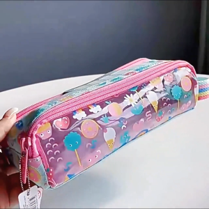 [SG Stock]Childrens Boys Girls Kids Pencil Case Cartoon Design Large-Capacity Double-Zip Waterproof Stationery