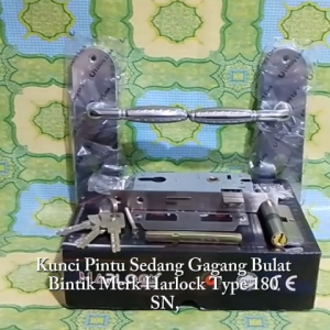 Kunci Pintu Sedang Gagang Bulat Bintik Merk HARLOCK Type 180 SN