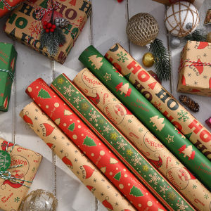 【On Sale】Christmas Gift Wrapper Birthday Wedding Gift Paper Xmas Present Packing Paper Wrapper