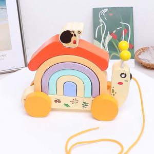 Pandatoys Mainan edukasi anak traktor siput / Wooden toys snail tractor 74