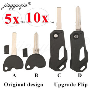 Jingyuqin 5/10pcs Motorcycle Key Blank for Vespa Piaggio 3vte Fly GTS GTV LXV Beverly Scooter Electric Motorbike Modified Flip