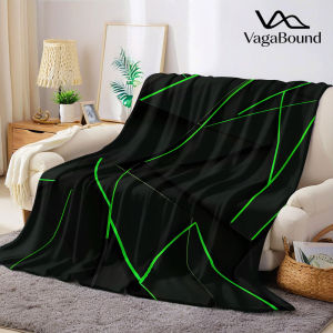 Neon Green Triangle Flannel Blanket Warm Soft Halloween Christmas Decorative Couch Warm Cozy All-Season Gift