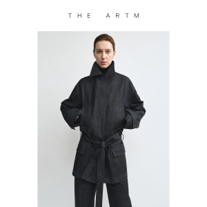 Corduroy Detail Belted Trench Coat