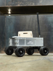 Vibespace Beach Camping Outdoor Utility Trailer Wheelbarrow Off-Road Wheels Plastic Foldable Camping Car Blackened Style