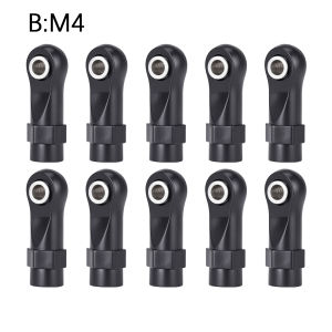 10Pcs M3 M4 Rod Ends Plastic Straight and Angled with 7mm Pivot Ball for 1/10 RC Crawler Car SCX10 TRX4 D90 TF2 CC01 Part