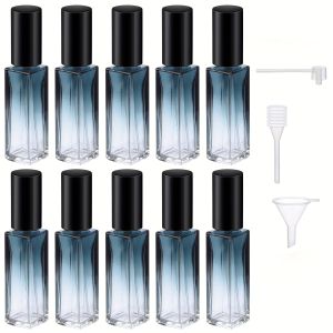 10pcs Perfume Bottle Spray Empty Perfume Atomizer Refillable with 3 Accessories Leak-proof Fine Mist High-end Travel Bottle(8ml)