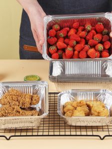 Khay Lót Giấy Bạc Nướng Bằng Đồng Nướng Dùng Cho Nồi Chiên Không Dầu Hình Tròn Hộp Đựng Thức Ăn Gia Đình Cấp Thực Phẩm Bằng Hợp Kim Nhôm