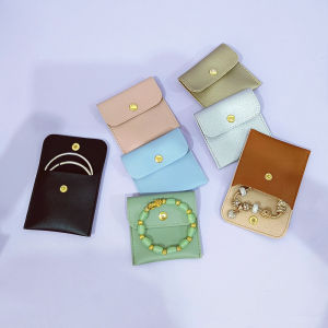 Microfiber PU Leather Buggy Bag Accessible Luxury Ring Necklace Ear Stud Bracelet Pendant Earphone Change Packaging Pouch Button Bag