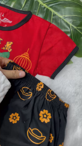 Stelan Baju Gong Xi Fa Cai Anak Perempuan Stelan Rok Usia Anak 1 Bulan Sampai 6 Tahun Bahan Katun Desain Model Terbaru