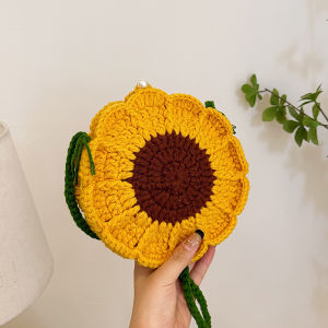 กระเป๋าถือผ้าถักลายดอกไม้ COCOBAG & KUENA กระเป๋าสะพายไหล่ผ้าถักลายดอกไม้สำหรับผู้หญิง กระเป๋าถือแบบสะพายข้างขนาดเล็ก กระเป๋าถือแบบนุ่ม