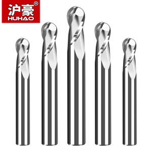 HUHAO 2 Flute Ball Nose End Mill 4mm 6mm Shank Milling Cutter CNC Router Bit Carbide Steel CNC Mechanical Tools For Wood MDF