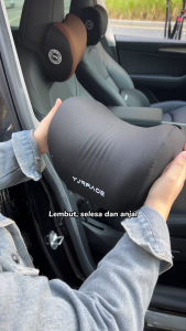 SOARFLY Memory Cotton Auto Car Neck Pillow Set Universal Car Seat Headrest Waist Pillow Car Accessories Cushion Auto Seat Head Support Neck Protector 记忆海绵 车载靠枕套装 腰枕