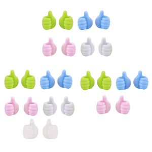 Waterproof Self Adhesive Decorative Thumb Hooks for Walls Door Towel Keys Cable Hooks for Bathroom Kitchen Use