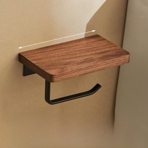 Bathroom Wall-Mounted Toilet Paper Holder No-Drill Space Aluminum Roll Paper Holder Toilet Bathroom Storage Shelf Tissue Box