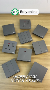 【SIRIM】 BUATAN MALAYSIA Modern Slim Rimless Frameless Galaxy Black Grey Switch Socket Switches Wall Suis zenso retouch ums crown hager