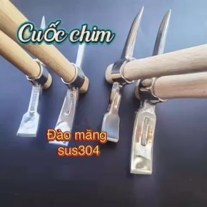 Cuốc chim inox 304 cao cấp công cụ làm vườn cây cảnh đào măng xới đất đá trồng cây nông nghiệp đa năng siêu bền Nhật Bản