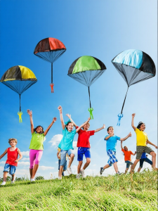 Hand-Thrown Parachute Children Toy Small Interactive Play Props