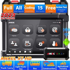 ANCEL X7 HD 12V 24V OBD2 Scanner Heavy Duty Truck Full System Diagnostic Tool ECU Coding Bi-Directional 40+Reset Functions For HOWO /Isuzu /Fosu /HINO /Cummins