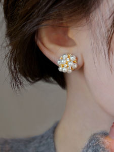 Pianist | Micro Pave Diamond Pearl Earrings S925 Sterling Silver