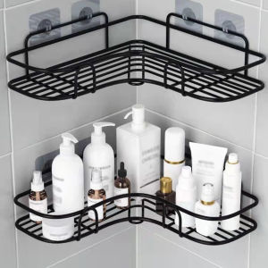 1pc Wall Mounted Bathroom Shelf Shower Caddy Rack No Punching Triangle Storage Rack For Bathroom Kitchen Bathroom Accessories