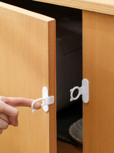 Fasola Cabinet Door Handle Punch-Free Cabinet Drawer Handle Minimalist Simple Silicone Anti-Collision Closet Door White