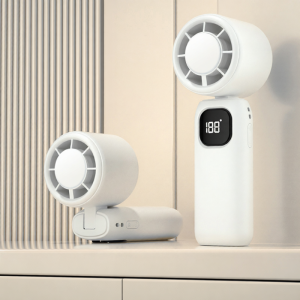 Portable Handheld Cooling Fan Ultra Long Battery Life Mini Foldable Neck Hanging Outdoor Temperature Regulation USB Rechargeable T2906