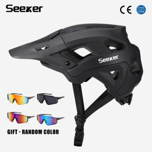 SEEKER Professional Mountain Bike Helmet Off-Road Riding Porous Breathable Lightweight Protective Helmet Adult Bicycle Safety He