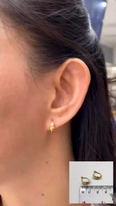 Anting Emas Kadar 8K Model Jepit Love Mata Family Gold