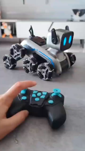 【รถของเล่นเด็กของขวัญ】หุ่นยนต์ควบคุมระยะไกลอัจฉริยะ หุ่นยนต์อัจฉริยะสำหรับเด็ก ของเล่นสุนัขกลผาดโผนแปดล้อ รถบังคับไร้สาย