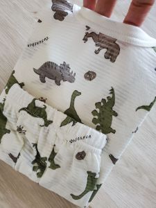 Pure Cotton Childrens Home Clothes Set Summer Thin Anti-Mosquito Air Conditioning Suit Sleepwear Long Sleeve Long Pants