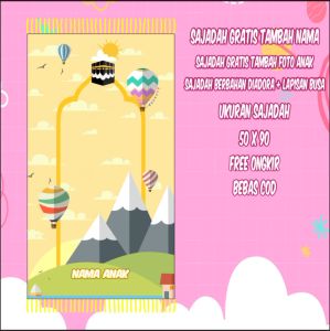 Sajadah Anak Custom Nama / Sajadah Anak Karakter / Sajadah Anak Laki Laki Perempuan Karakter Muslim Traveling Kecil (COD)